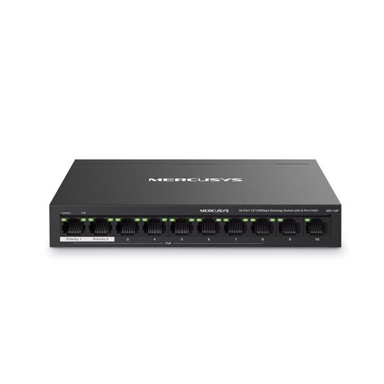 Slika Mercusys MS110P 10-Port 10/100Mbps Desktop Switch with 8-Port PoE+