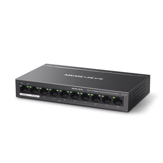 Slika Mercusys MS110P 10-Port 10/100Mbps Desktop Switch with 8-Port PoE+