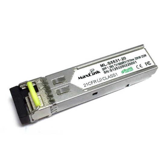 Slika Maxlink 1.25G SFP optički modul, ML-S5531-20, WDM(BiDi), SM, Tx 1550/Rx1310nm, 20km, 1x LC konektor, DDM