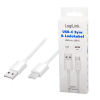 Slika Logilink USB 2.0 Type C cable, C/M na USB - A/M, bela, 1.0m