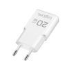 Slika Logilink punjač 2 porta, 1 x USB type c, 1 x USB A, 20W, GaN, slim, bela