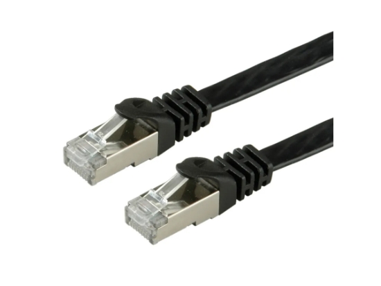 Slika Secomp Value FTP PatchCord Cat6/Cl.E, flat, crna, 0.5m