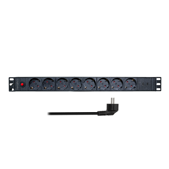 Slika Logilink PDU 8 x šuko , 2x USB type C, prenaposna zaštita