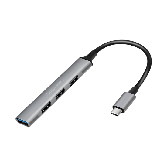 Slika Logilink HUB type C ultra slim, 4 x USB-A, aluminimum