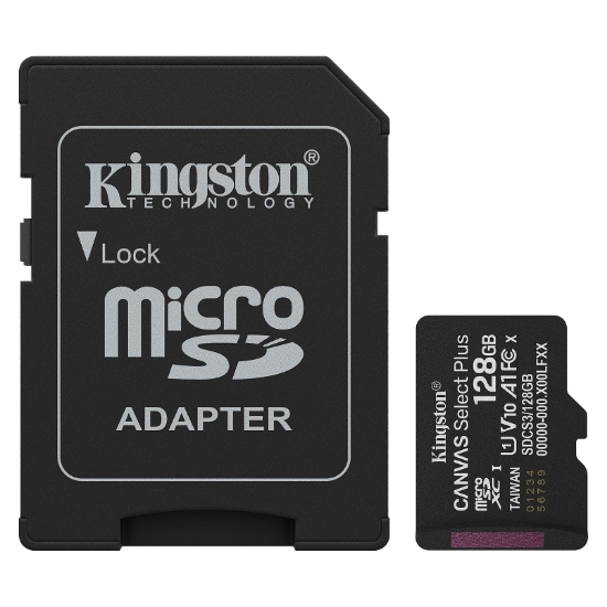 Slika Kingston microSD Canvas Select plus 128GB +SD adapter class10, SDCS3/128GB